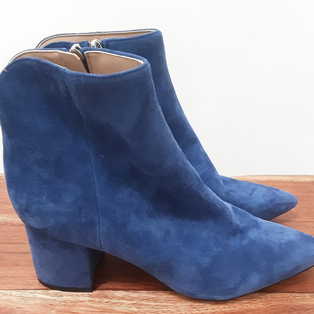 NEW Marc Fisher Jojo Blue Suede Ankle Boots